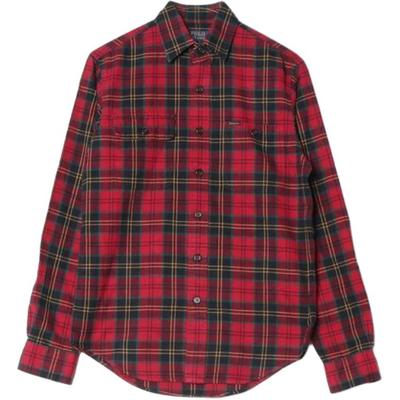 Polo Kariertes Hemd mit Knopfleiste und langen Ärmeln Herrenhemden Rot MNPOWOV16823767-600