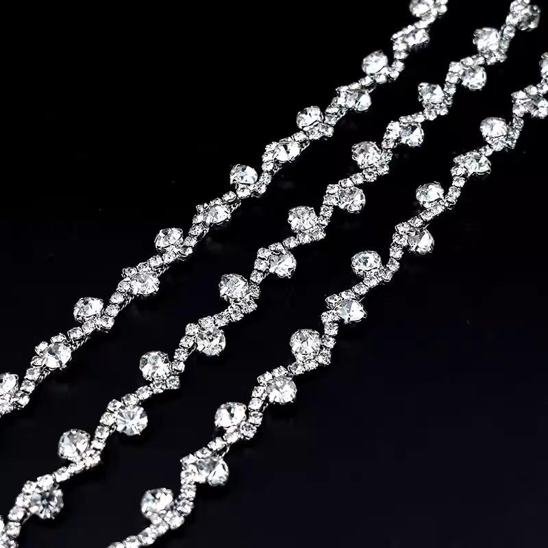 1yard Rhinestone Chain DIY Accessory Lace Ribbon DIY Clothing Hand Sewn Drill Shoe Accessories, Rhinestone Chain Accessories