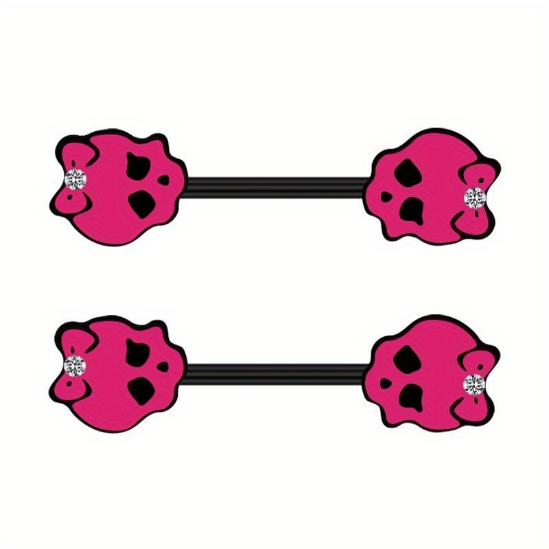 2pc Skull Nipple Ring Demon Nipple Ring Rose Chest Serpentine Nipple Ring Body Piercing Jewelry