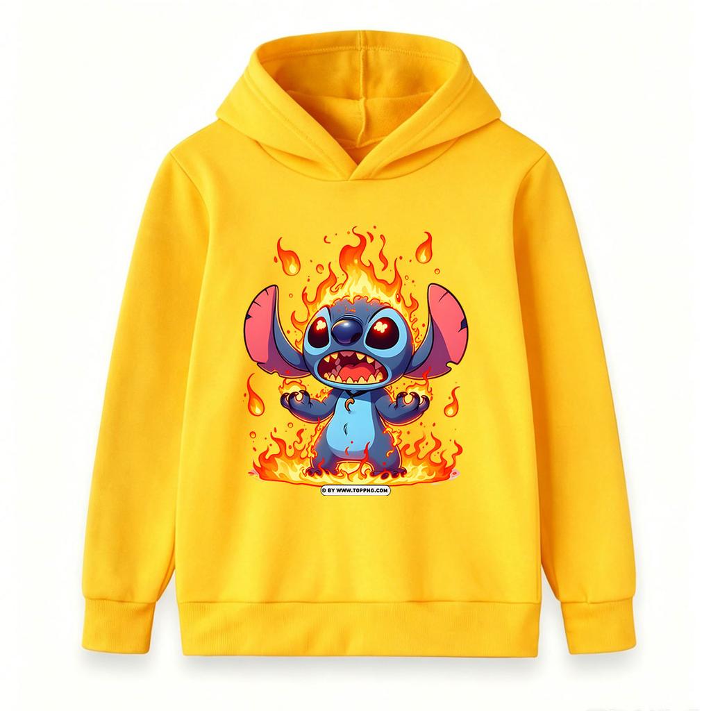 Kids Boys Girls Hoodie Angry Fire Stitch Graphic Print Pullover Hooded Sweatshirt Casual Long Sleeve Loose Fit Top For Teenagers Children Streetwear