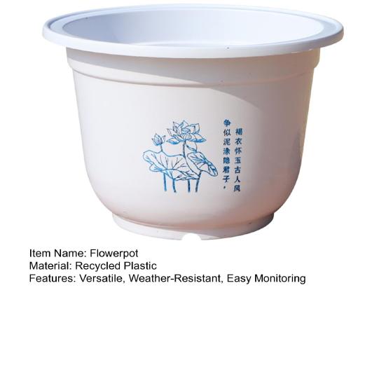Thickened Round Plastic Pot for Aquatic Plants Non-Draining Hydroponic Planter for Water Lily Bamboo UV-Resistant Plant Pot for Pond Garden Patio