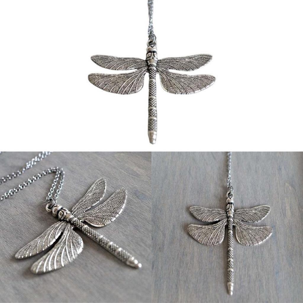 Dragonfly Pendant Necklace For Women With Geometric Alloy Design Summer Fashion Accessory