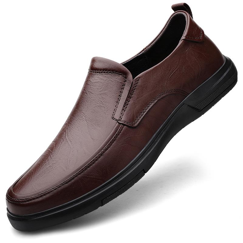 Male Comfortable Walking Flats High Quality Dress Loafers Mens Genuine Leather Slip on Shoes 2025 All-match Mens Casual Shoes