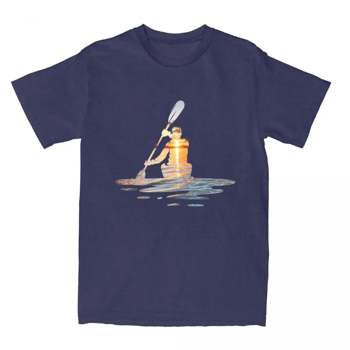 

Морской каяк Спорт Каякинг для мужчин и женщин Футболка Sunset Kayaker Merch Хипстерские футболки Футболки Хлопок Идея подарка Одежда XL темно-синий