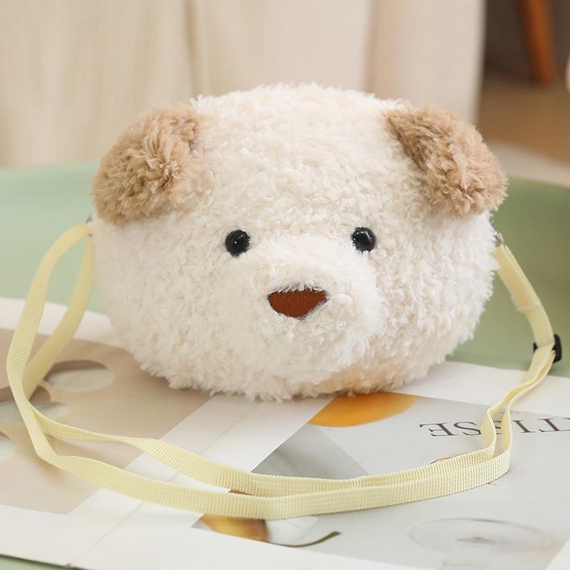 New Barcelona bear bag cute plush doll bear head bag doll backpack women's messenger bag
