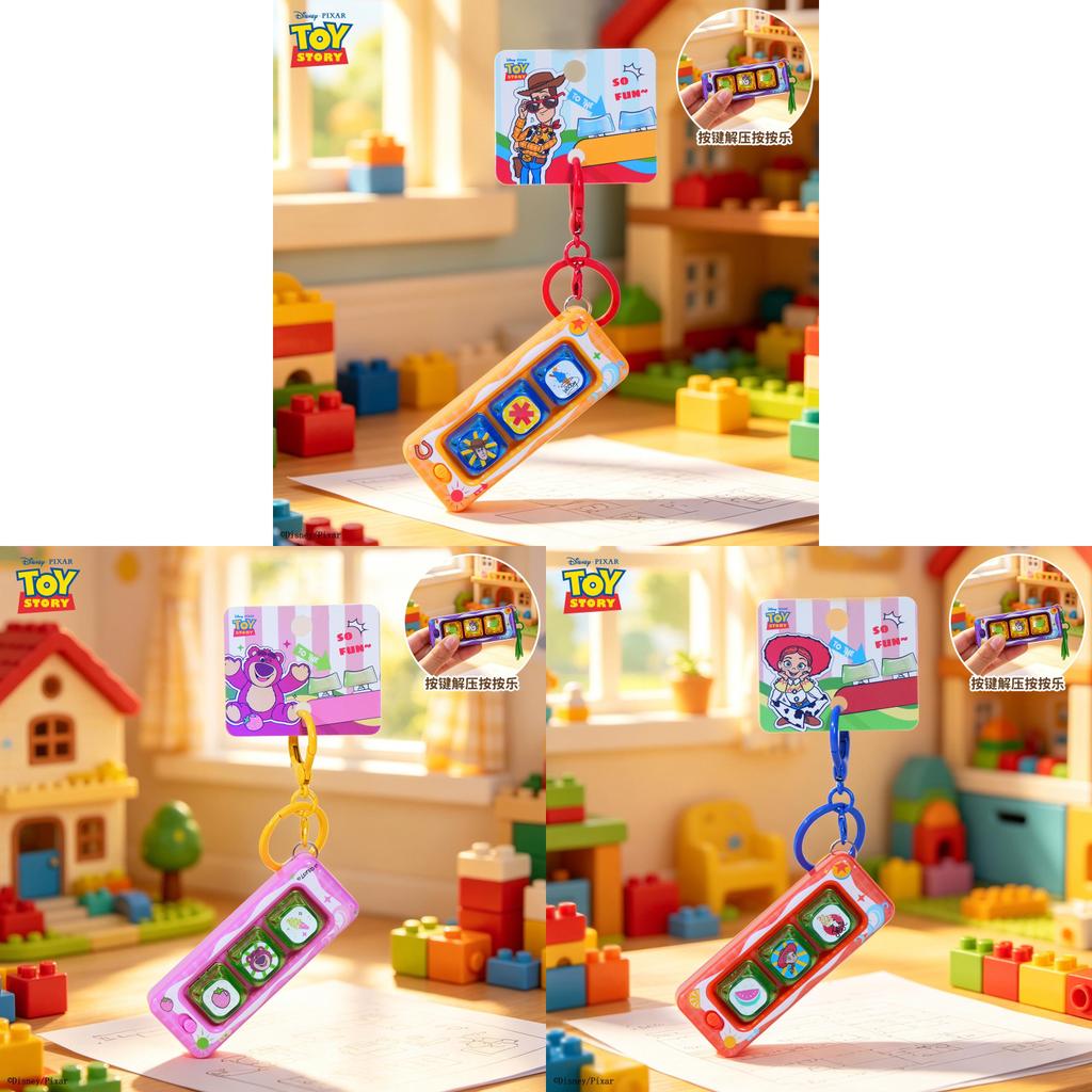 Toy Story Buzz Lightyear Woody Jessie Lotso Keychain With Creative Abs Keycaps And Pressable Buttons For Kids And Teens