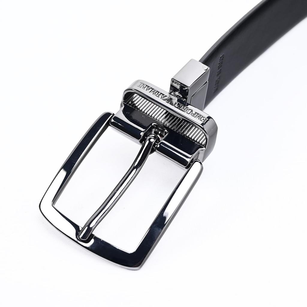 Emporio Armani Belt, 3.5cm Wide, Compatible with the Stringa System, Reversible, Men's, Brown, Y4S576 Y748I 88213, Leather [Used]