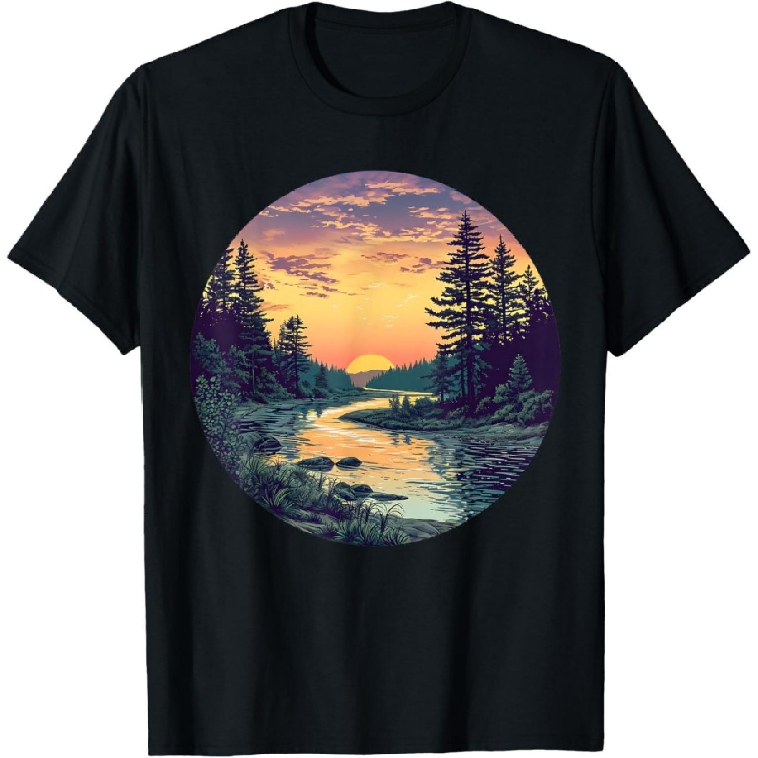 

River Flow Harmony for Men and Women T-Shirt XXXXXL чорний