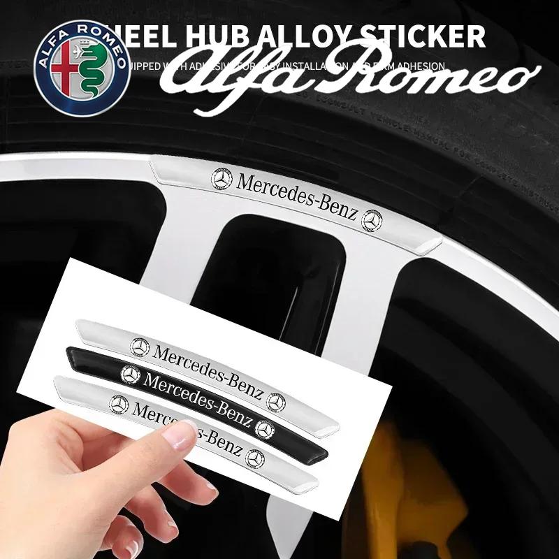 4Pcs Car Wheel Hub Rim Badge Stickers Decoration For Mercedes Benz W124 W140 W163 W202 W203 W204 W205 CLA CLK CLS GLA GLC CQP9