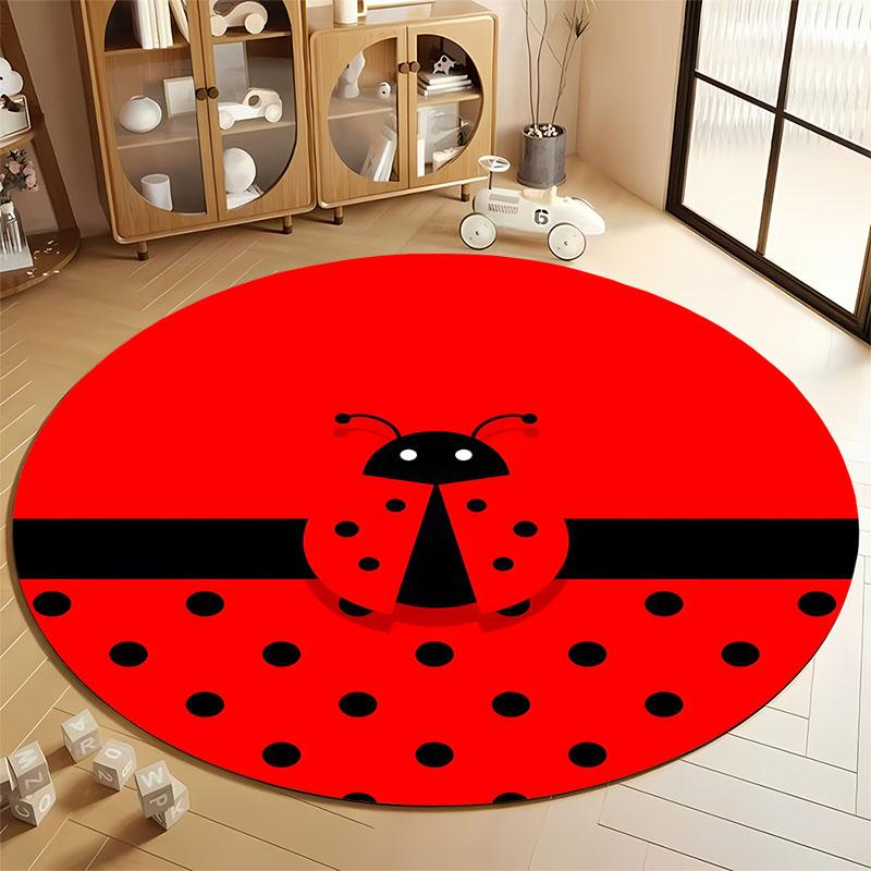 

Colorful Ladybug Round Rug for Kids Room Decor round carpet for home sofa bedroom, gift Diameter 60cm