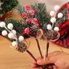 Wholesale Snowflake Pine Cone Berry Branch Christmas Artificial Red Berry Pine Needle DIY Wreath Fake Flowers Home Party Decor
