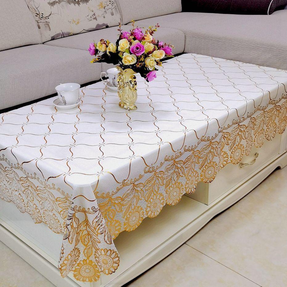 Waterproof, Oil-Proof And Anti-Scalding Coffee Table Tablecloth Leave-In Rectangular Dining Table Cloth Household Living Room Light Luxury Tablecloth