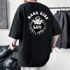 Heavyweight Combed Cotton T-Shirt Youth Loose Fit Half Sleeve Graphic Print Tee