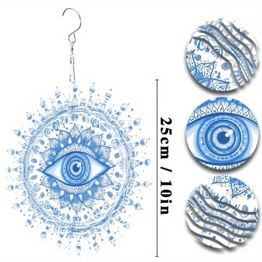 3D Metal Eye Design Wind Chime for Indoor Outdoor Garden Patio Decoration Holiday Gift for Thanksgiving Christmas Halloween Mothers Day