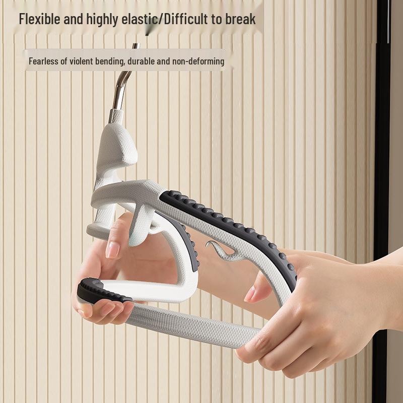 Dual-Position Non-Slip Collar-Protecting Plastic Drying Rack and Clothes Hanger for Home & Dorm Storage