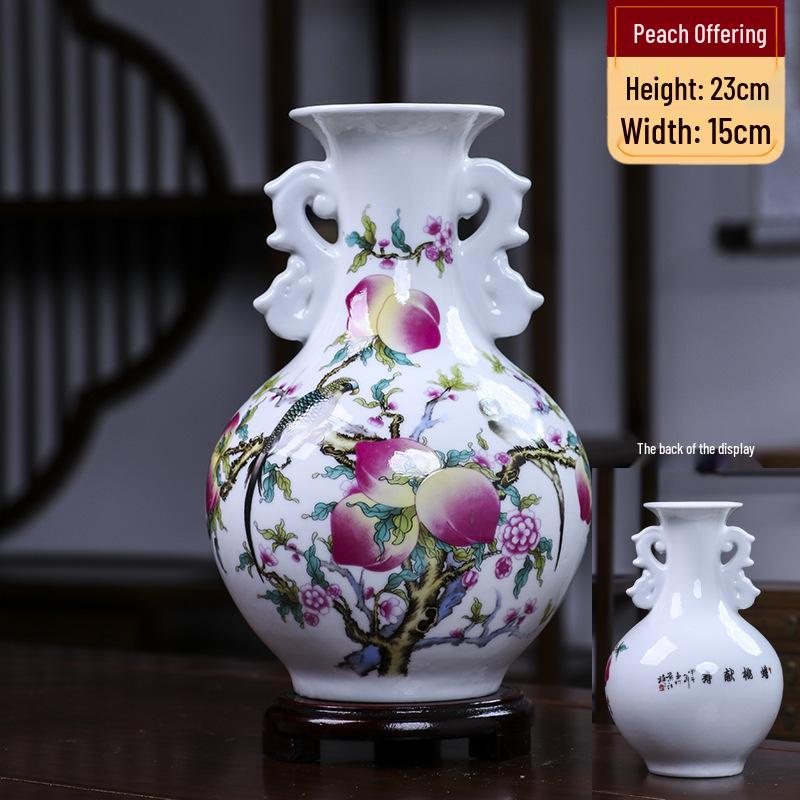Modern Minimalist Ceramic Vase for Dried Flowers - Porcelain Ornament for Living Room Decor