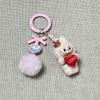 Cartoon Cute Flocking Mini Standing Mobile Phone Pendant Schoolbag Doll Keychain Gift