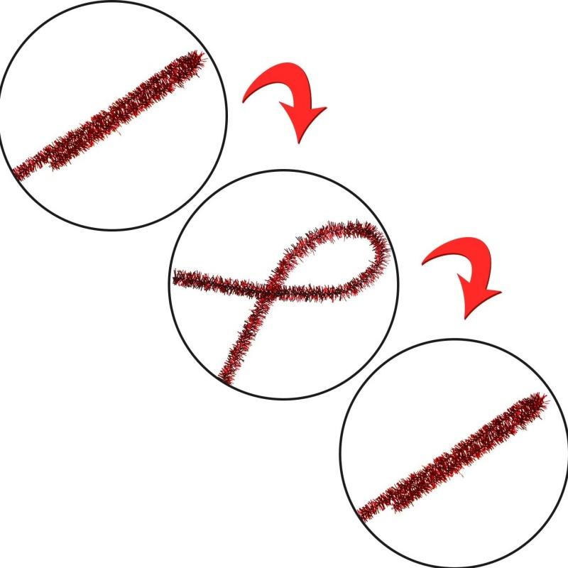 100/200 PCs Christmas Glitter Pipe Cleaners Craft Pipe Cleaners Colorful Chenille Stems for DIY Art Craft Christmas Decoration