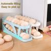 Fridge Egg Storage Box 2 Tiers Automatic Rolling Large Capacity Egg Organizer Side Door Egg Dispenser Egg Carton Diner
