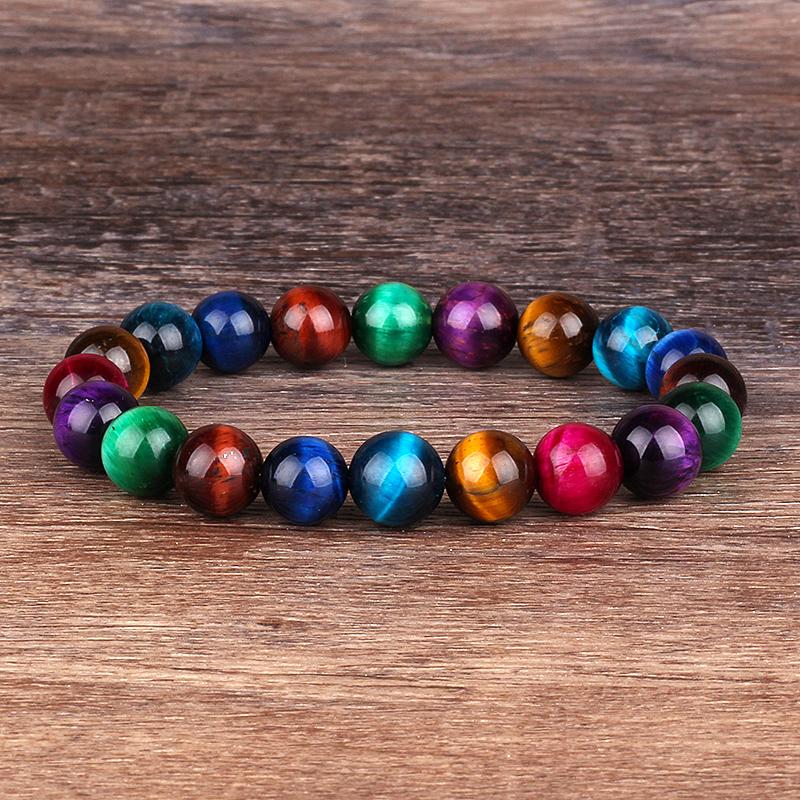 Natürliches Tigerauge Hämatit Obsidian Perlen Armband für Schutz Mut Erdung & Spirituelle Klarheit Energie Boost Schmuck