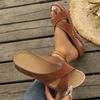 Women's Fashionable Casual Plus-Size Cross-Strap Outdoor Sandals