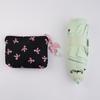 High-end Polyester Makeup Bag for Women Quilted Travel Cosmetic Bag Girls' Make Up Organizer Portable Little Bow Makeup Pouch