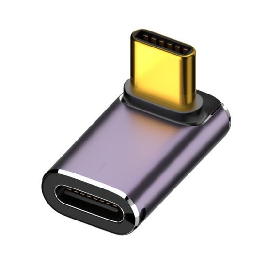 USB C Right Angle Adapter 240W PD 8K@60Hz Video Charge Adapter 40Gbps Data Transfer LED Light Metal Adapter for MacBook Pro for IPad Pro