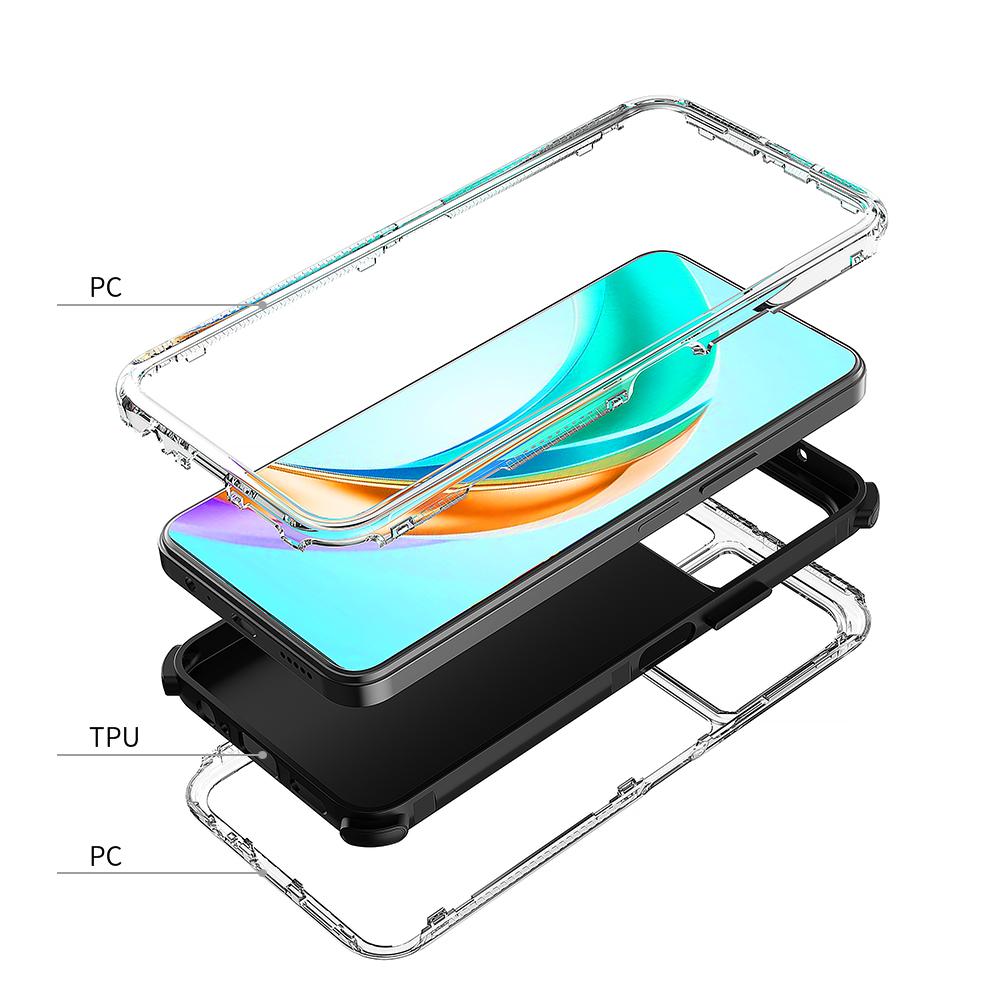 4 Colors Fit Honor X6B Phone Case, 3 In 1 Airbag Corners Shockproof Clear Bumper Protective Cover For Honor X6C