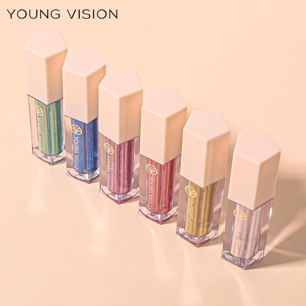 12-color Sparkling Colorful Eye Shadow Pearlescent Polarized Brightening Matte Liquid Eyeshadow