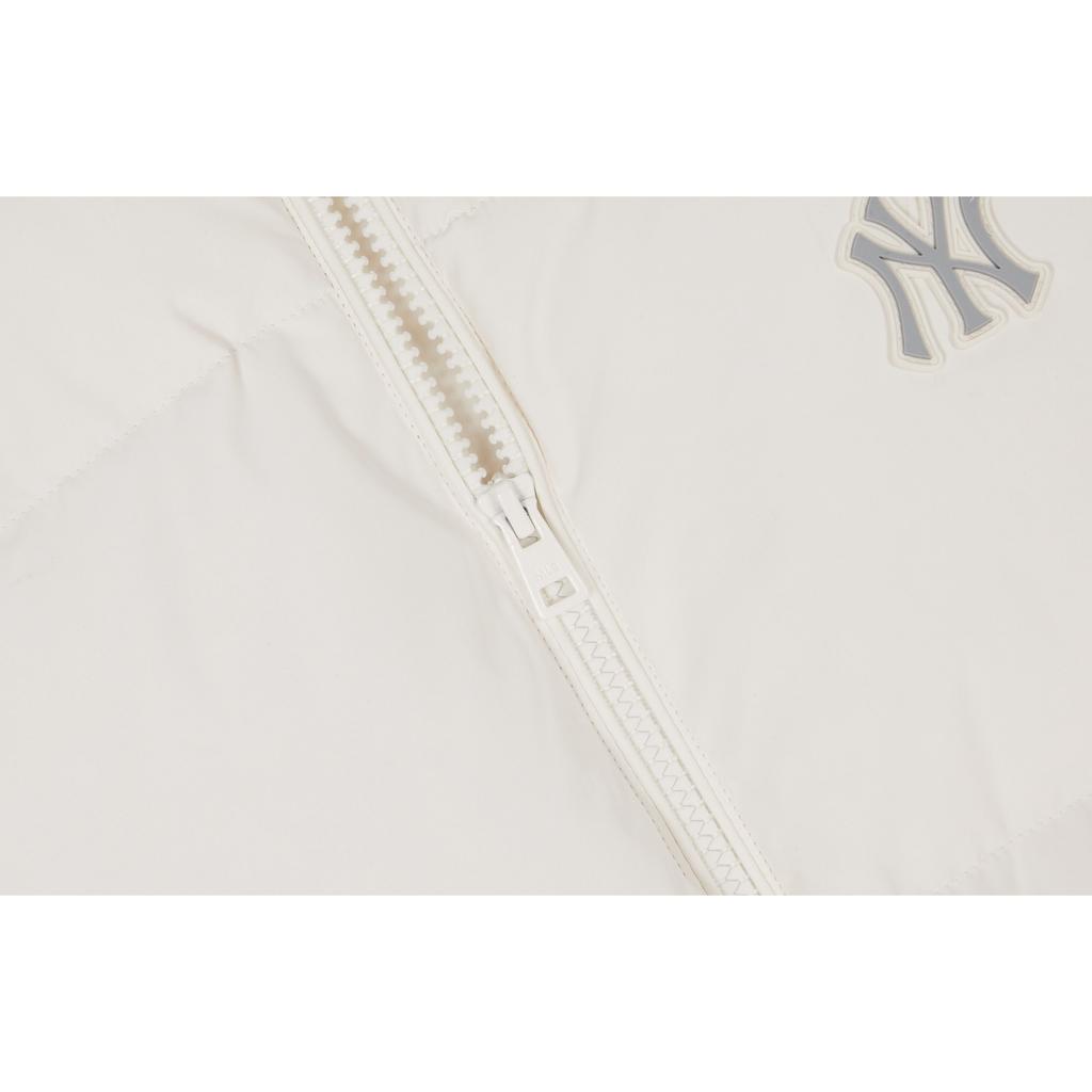 MLB Unifarbene Logo Reißverschluss Lockere Warme Daunenjacke Unisex Jacke Creme 3ADJB0336-50CRS