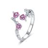 WOSTU 925 Silver Pet Cat Stackable Opening Ring For Women Snake Dog Adjustable Rings Fine Jewelry Party Birthday Gift