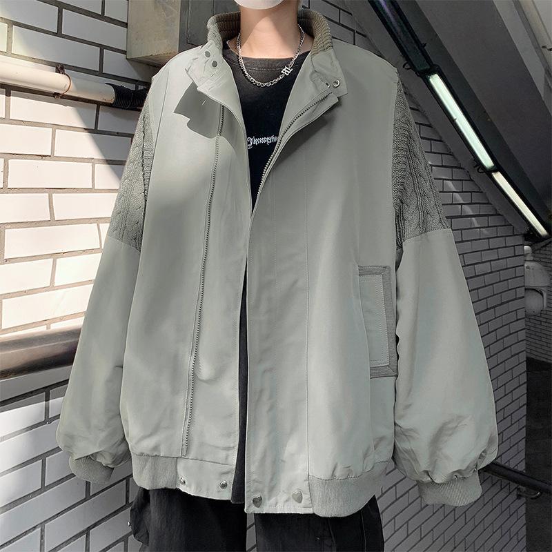 

Men s American sports baseball jacket spring and autumn new trend stand-up collar versatile Hong Kong style cargo jacket 3XL