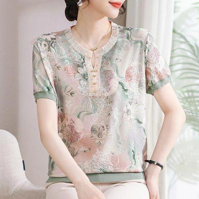 Chic & Comfortable Women's Summer Short-Sleeve Top for Moms