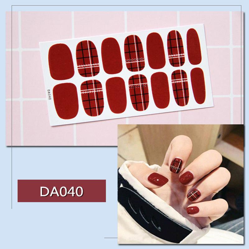 

DA net красная наклейка для ногтей, все водонепроницаемые патчи для ногтей, усовершенствованная фоточувствительная терапия, готовая клейкая пленка для ногтей, масло DA040