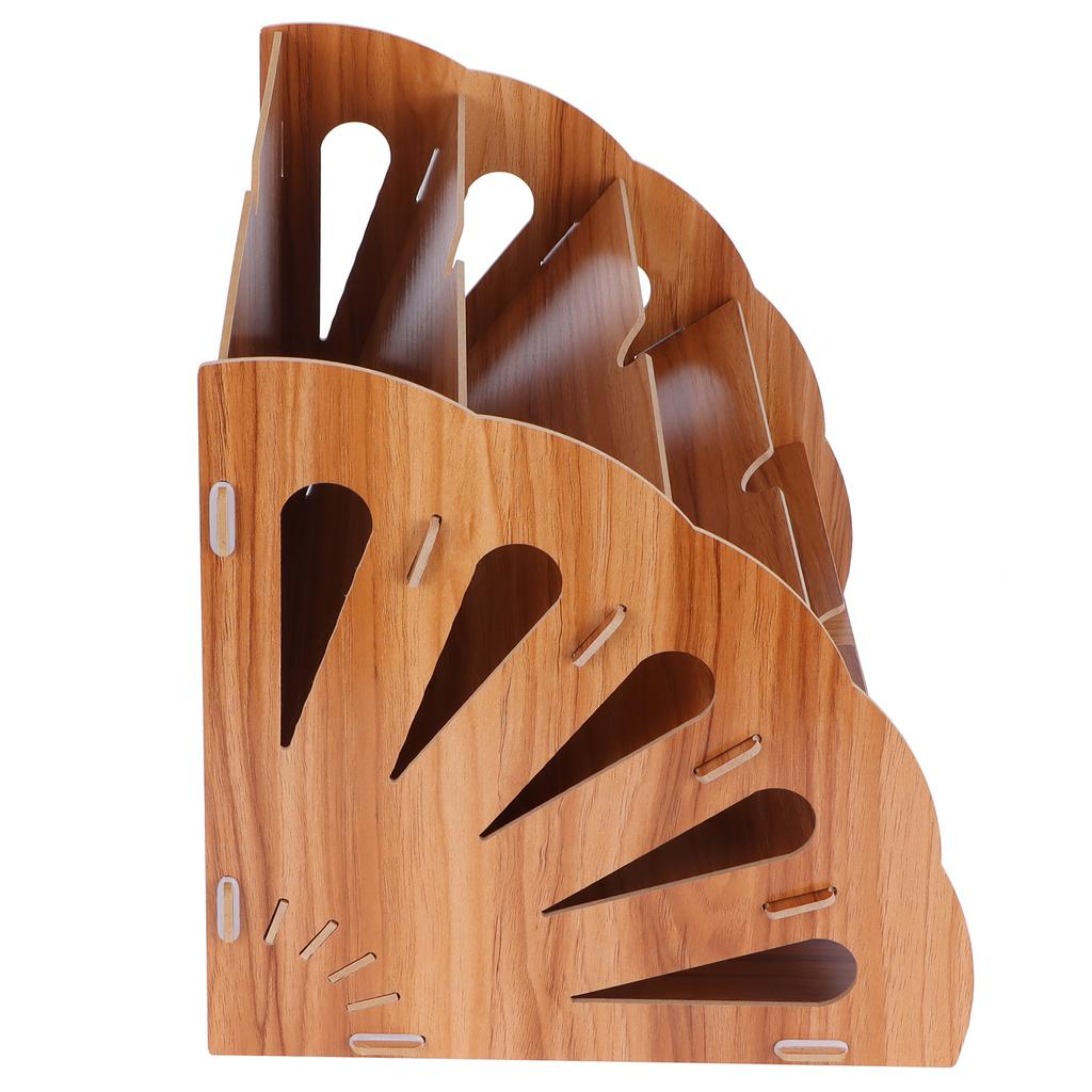 Wooden MultiSlot Storage Rack   Supplies Desktop File   for  (Black )