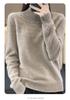 Autumn/Winter Women's Knitwear: Hollow Out Half-High Neck Long Sleeve Loose Slimming Pullover Sweater.
