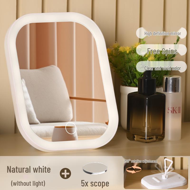 Portable Folding LED Vanity Mirror for Travel and Bedroom