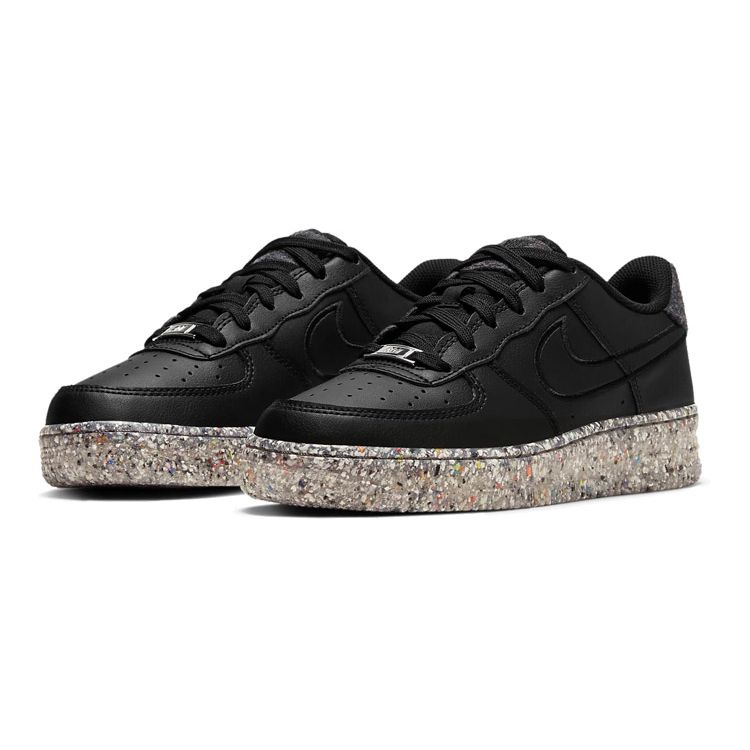 Nike Air Force 1 GS Recycled Wool Pack - Black Kids Sneakers Metallic-Silver DB2813-001