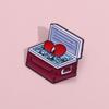 Red Cartoon Unique Box Shaped Brooch Stylish Alloy Pin For Accessories Fashionable