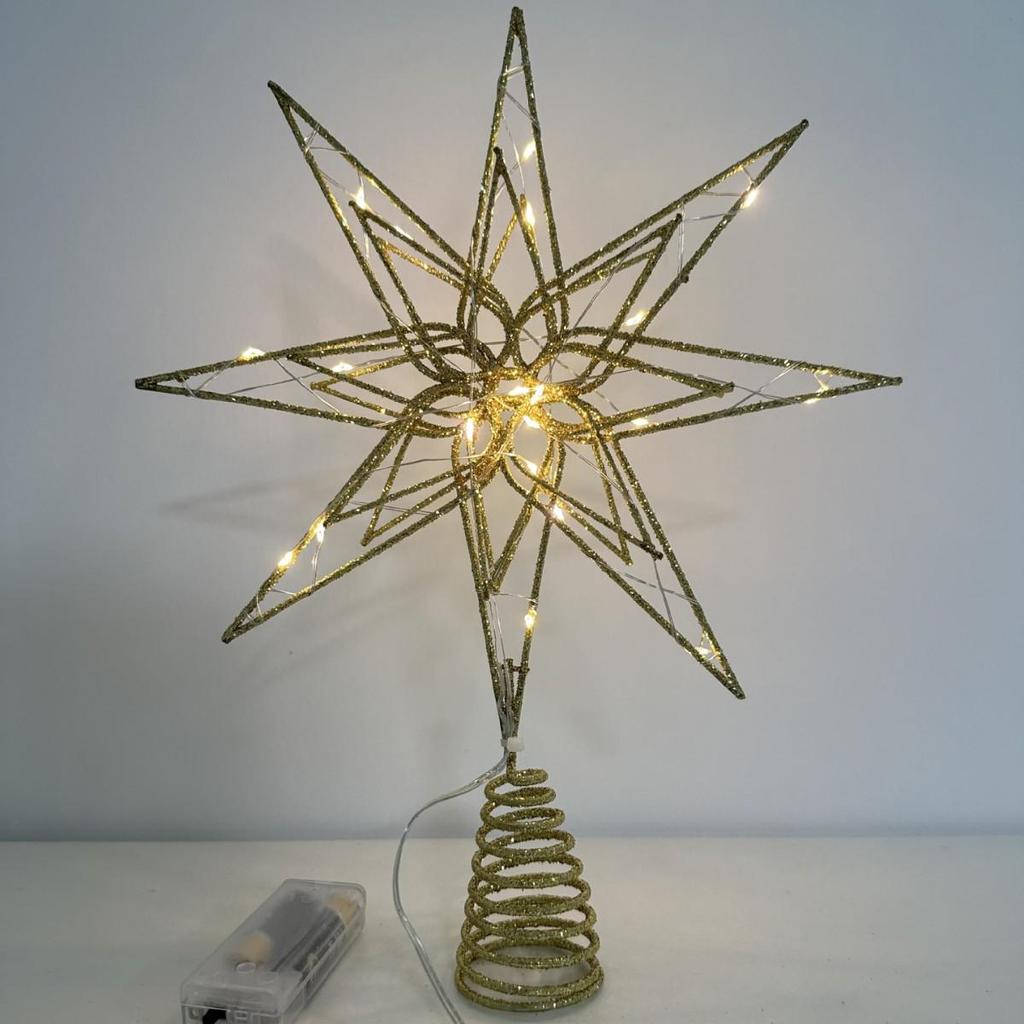 LED Iron Star Christmas Tree Topper
