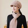 New Women Fashion Winter Warm Suit Female Dandy Hats For Women Casual Rabbit Fur Blend Knit Hat Winter Warm Cap Set