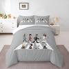 3 Piece Bedding Set Peanuts Snoopy Charlie Brown Abbey Road Beatles Parody Print Duvet Cover for Adult Fan Gift