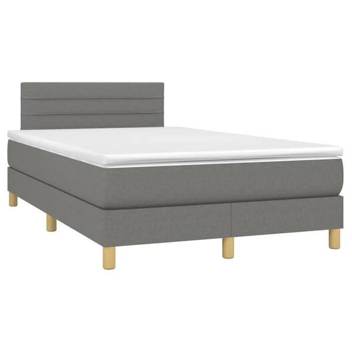 Maison Exclusive - Sommier à lattes de lit avec matelas Gris foncé 120x200cm Tissu