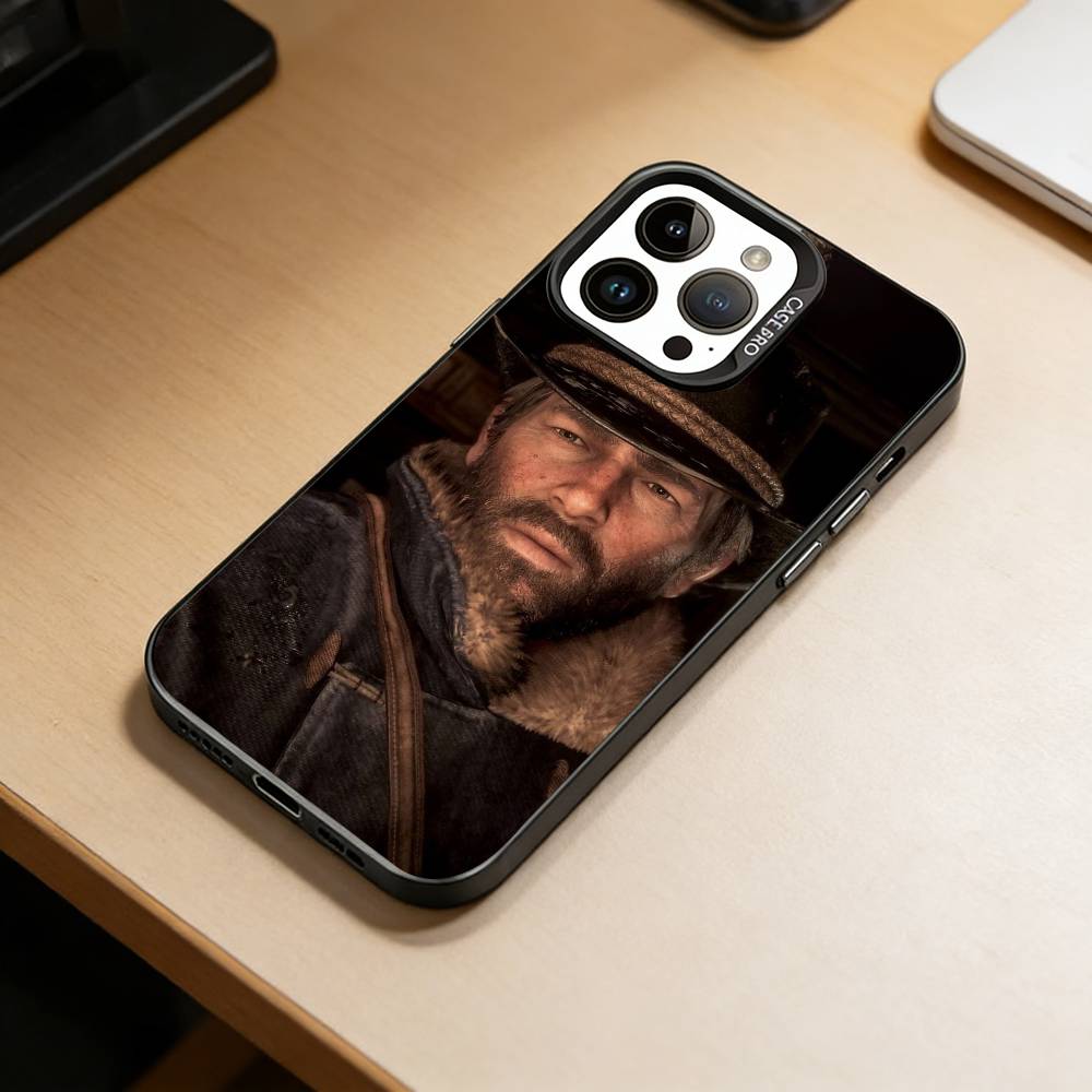 

RDR2-Arthur Morgan Phone Case For iPhone 17,16,15,14,13,12,11 Plus,Pro Max,XS,Colored Silver Plated Inside Cover iPhone16plus