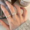 Hollow Daisy Openwork Ring for Women - Sweet Gold & Silver Contrast, Fresh Ins Style Index Finger Ring