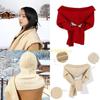49MD Popular Knitted Scarf Hooded Shawl Cashmere Blend Hat for Office Lady Daily Use