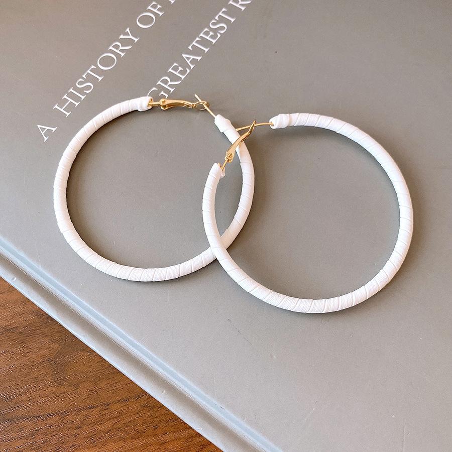 

Silver Needle Leather Wrapped Round Earrings Fashion Commuter Simple Earrings Niche Premium Temperament Earrings Women