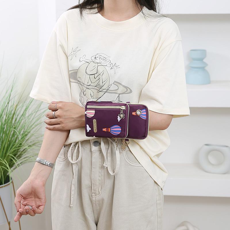 Minimalist Women's Phone Sling Bag – Lightweight Nylon Crossbody with ID Pocket, Ideal for Travel & Shopping