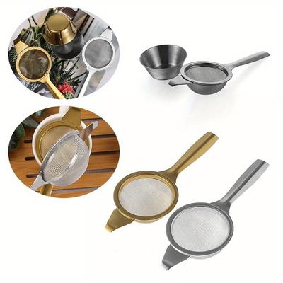 1 Set Edelstahlgeflecht Tee-Ei Metall Tassensieb Sieb Loseblattfilter mit Griff Küchenwerkzeug Teekanne Infuser