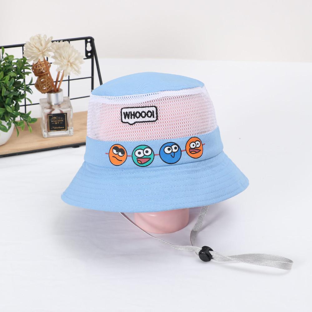 Kids Sun Protection Hat Breathable Mesh Bucket Hat Adjustable Strap Lightweight Outdoor Cap for Boys and Girls Spring Autumn One Size